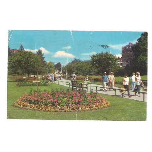 CENTRAL GARDENS, BOURNEMOUTH vintage .used postcard 1972 with stamp =