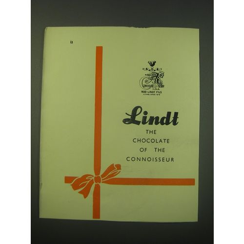 1953 Lindt Chocolate Ad - Lindt the Chocolate of the Connoisseur