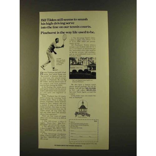 1980 Pinehurst North Carolina Ad - Bill Tilden