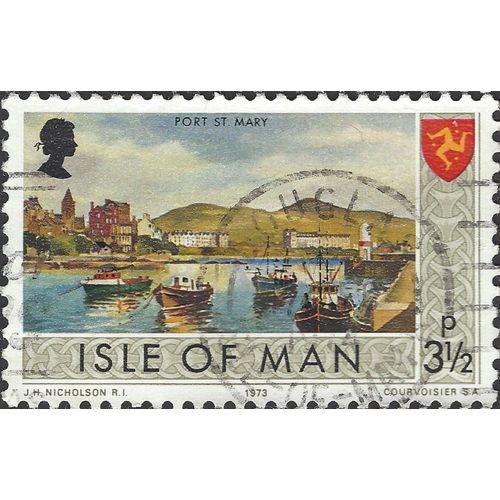 ISLE O MAN, Port St Mary, olive 1973, 3½p