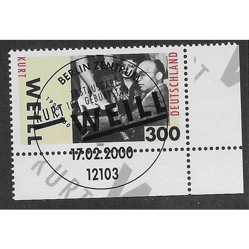 GER 2000 300pf 'KURT WEILL' (CORNER MARGIN) FINE USED (EBID59-430)