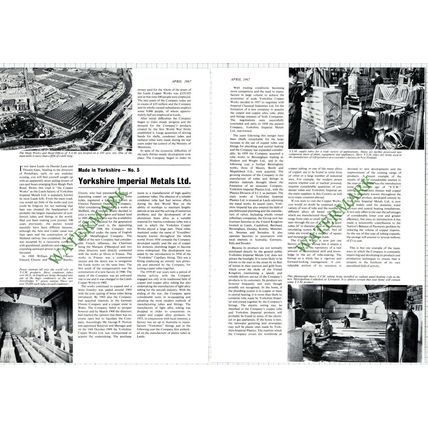 9684) Yorkshire Imperial Metals Ltd YIM - 1967 Article