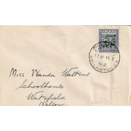 New Zealand 1940 Wellington Philatelic Exhibition FDC Exhibition Cancel Written