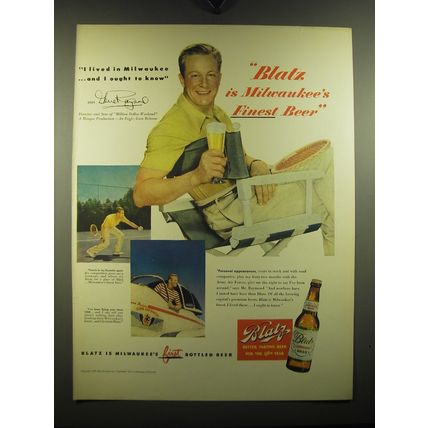 1949 Blatz Beer Ad - Gene Raymond - Blatz is Milwaukee's finest beer