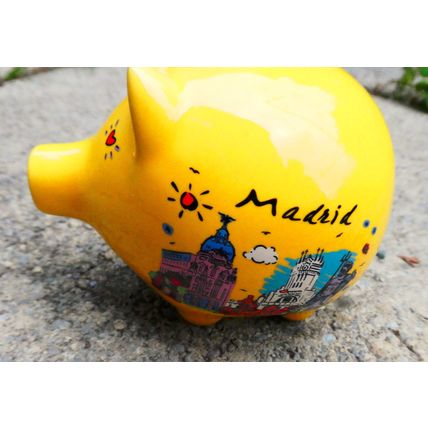 Madrid Yellow Spanish Piggy Bank – Underside Plug Missing