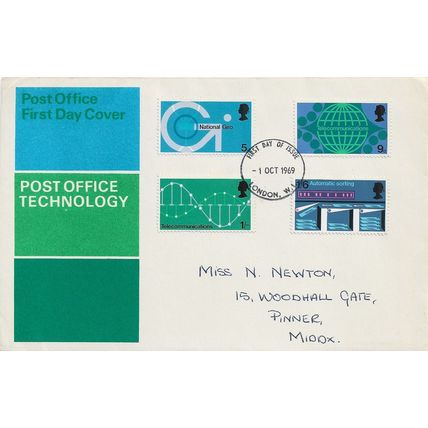 GB 1969 Post Office Technology set GPO FDC London W1 pm