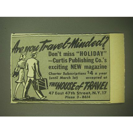 1945 The House of Travel Advertisement - Are you travel-minded?