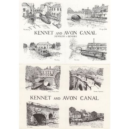 Kennet & Avon Canal 8 Artist Drawings Sketchings 2x Postcard s