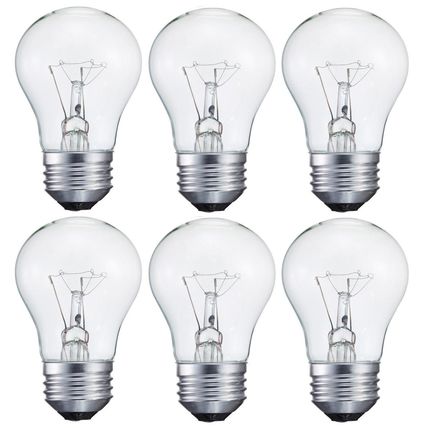 (6-PK) 40W Ceiling Fan Appliance Light Bulb, Incandescent, Standard Base, 120V