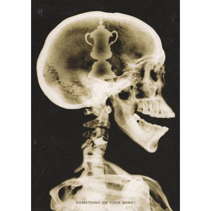 Skeleton Football FA Cup In Brain Building Society Advertising Postcard