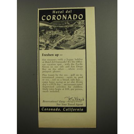 1953 Hotel del Coronado Ad - Freshen up