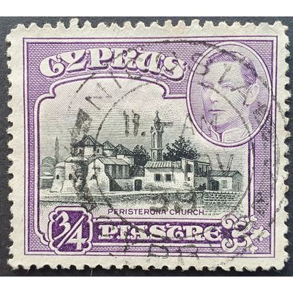 Cyprus: 1938-51 3/4pi black & violet SG153 used