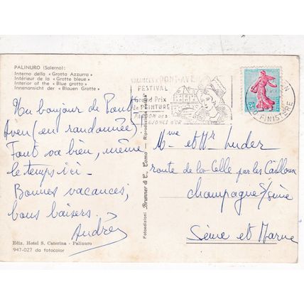Palinuro Grotto Azzura Italy Postcard posted VGC