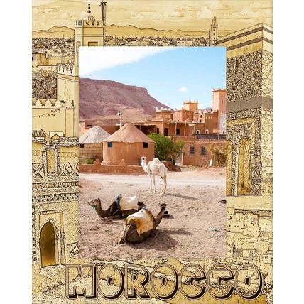 Morocco Laser Engraved Wood Picture Frame Portrait (8 x 10)