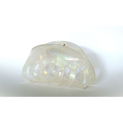 Pearly white iridescent hair claw clip for medium fine hair