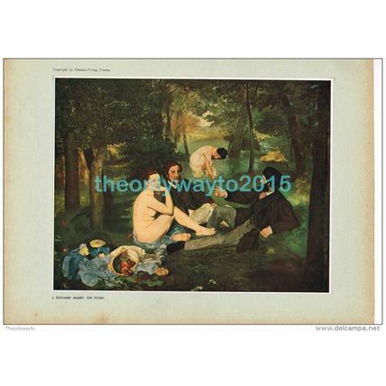 The Picnic, Edouard Manet , Book Illustration, 1937