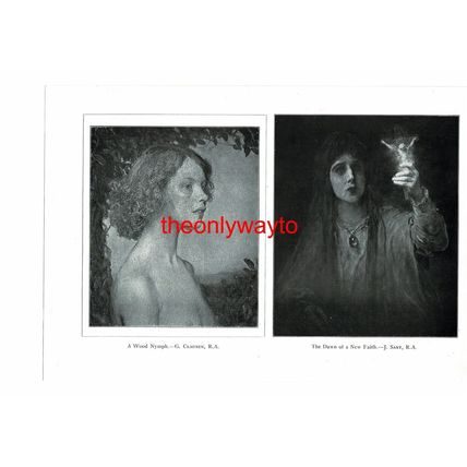 Wood Nymph & Dawn Of New Faith (Little Mill On Reverse), Book Illustration, 1910