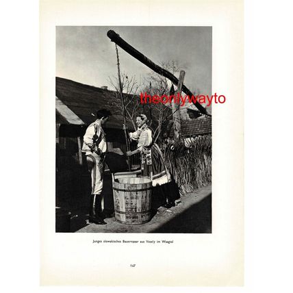 Bagpipe Player, Autumn Festival, Czechoslovakia, Book Illustration (Print), 1935