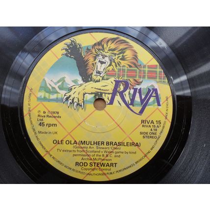 Rod Stewart & Scotland World Cup Squad 1978 7" Vinyl Single Ole Ola b/w I'd Walk