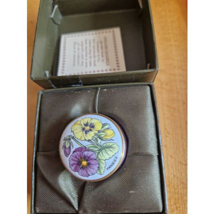 Vintage Pansy Pill Box by Crummles