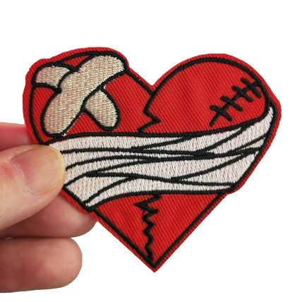 Injured Heart Iron On Patch Embroidered Patches Badge 7.6cm x 7cm Horror P142