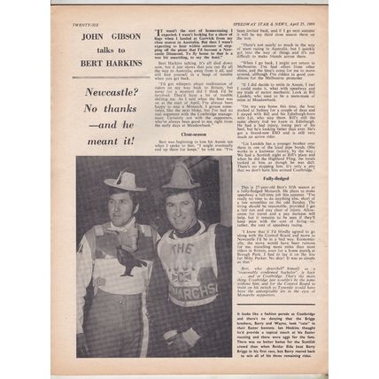 Speedway Star & News. April 25, 1969. CRADLEY HEATH Team Photo.
