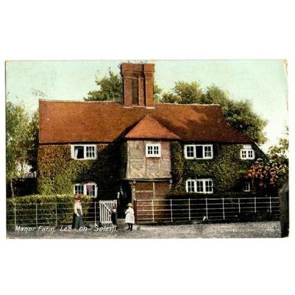 Postcard Manor Farm Lee-on-Solent Postmarks GOSPORT & LEE ON SOLENT 1907