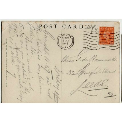 Meissonier Wallace Collection Polichinelle No 337 + 1942 LONDON Machine Postmark