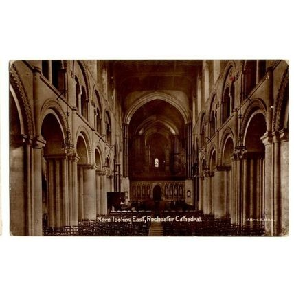 Postcard Nave, looking East, Rochester Cathedral - Unposted Publisher H Bros
