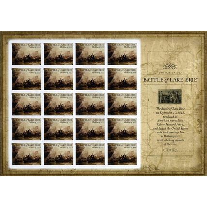 The War of 1812 Battle of Lake Erie Sheet of 20 Current Rate Stamps Scott 4805