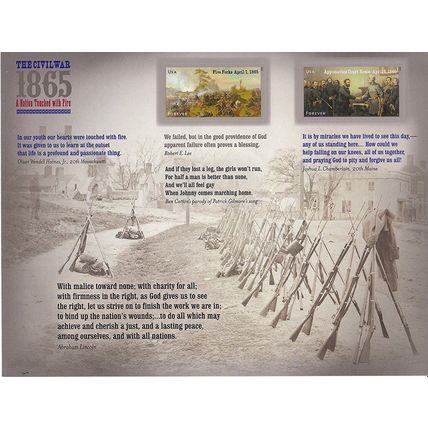 The Civil War: 1865 Souvenir Sheet of 12 Current Rate Stamps Scott 4981a