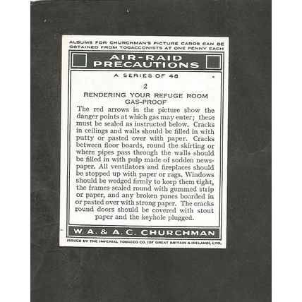 Churchman Air Raid Precautions 1938 #2 Making your room Gas Proof