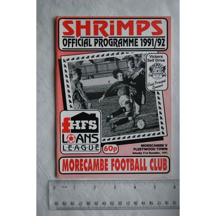 1991 programme Morecambe FC v. Fleetwood Town