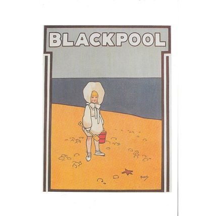 Poster Art Postcard Blackpool c1924 John Hassall Bucket & Spade Sand - Nostalgia