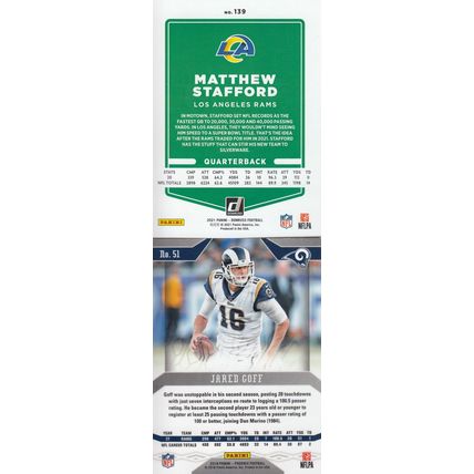 MATTHEW STAFFORD & JARED GOFF AUTO 2021/18 LOS ANGELES RAMS SB CHAMPION MVP QB'S