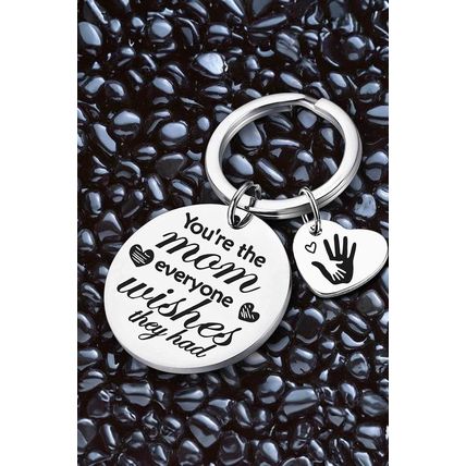 Mothers Day Lettered Heart Shape Alloy Keychain