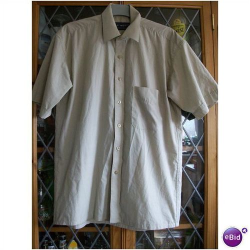 Art Wavy BEIGE SS POLY COTTON SHIRT 38 M **GC**
