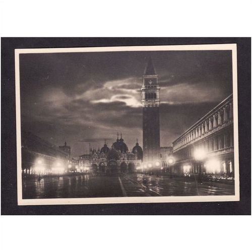 ITALY POST CARD - VENICE - PIAZZA S. MARCO - NICE B & W PHOTO UNUSED