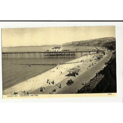 Wales COLWYN BAY Promenade & Pier Postcard by Photochrom (V214)