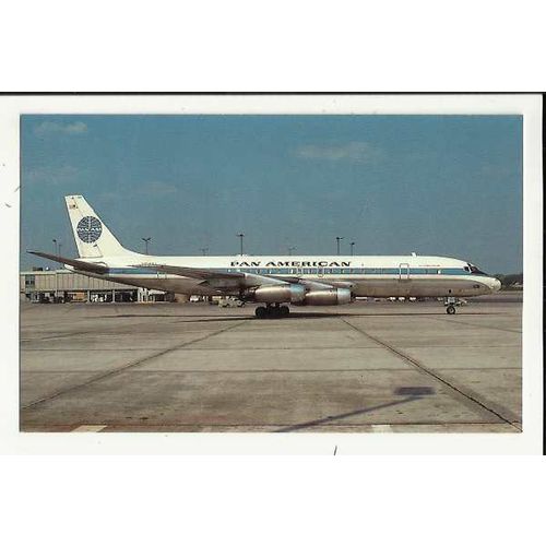 Aviation PAN AMERICAN DC8-33 Postcard by AeroGem (0809)