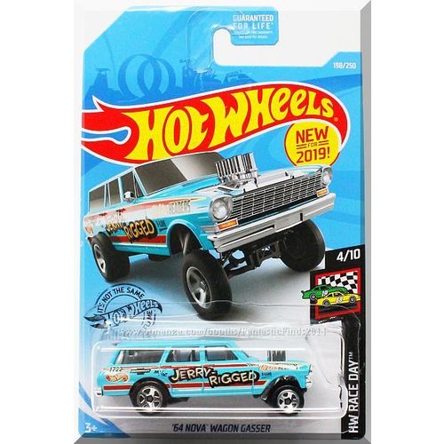 Hot Wheels - '64 Nova Wagon Gasser: HW Race Day #4/10 - #198/250 (2019) *Blue*