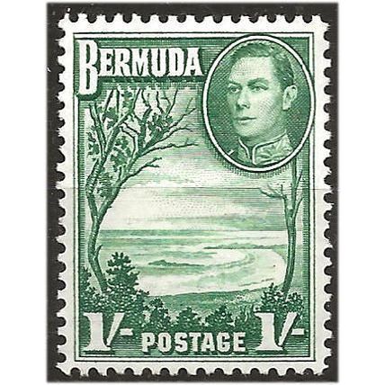 Bermuda 1938 SG115 1/- Green Mounted Mint . .. .