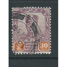malaya malaysia johore used sg117 sg 117 1 bluntish perf bottom corner