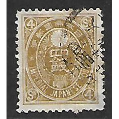 JAPAN 1876 4s BISTRE SG 118 FINE USED#