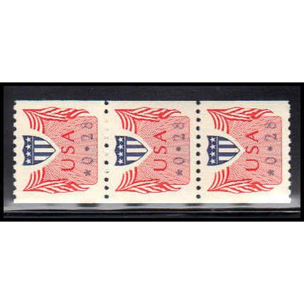 CVP31 28c Shield Very Fine MNH Dry Gum Strip of 3 PA5195