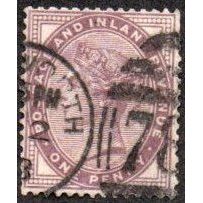 1881 Queen Victoria. 1d Lilac. Wm T4, Sixteen Corner Dots. Fine Used
