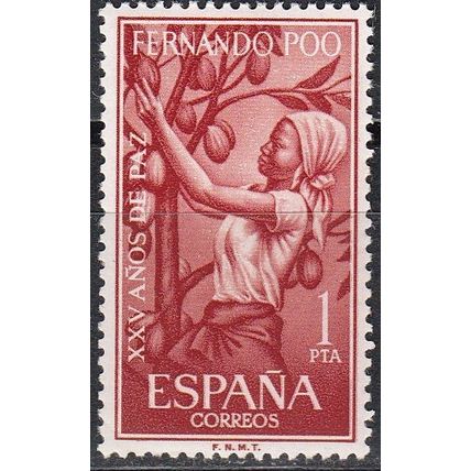 Fernando Poo 1965 Michel 236 Neuf ** Cote (2002) 0.50 Euro Femme avec le récolte