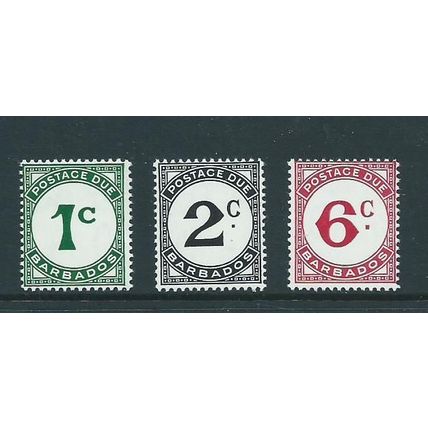 barbados stamps sgd7 postage due set mnh w12