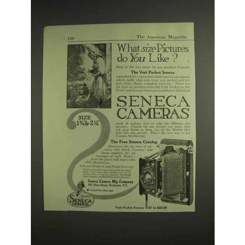 1917 Seneca Vest Pocket Camera Ad - What Size Pictures?