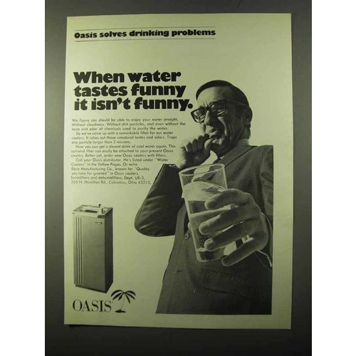 1971 Oasis Water Fountain Ad - When Water Tastes Funny